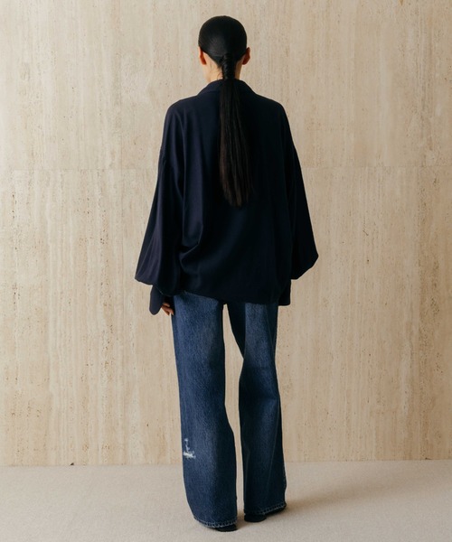 CREDONA(クレドナ)の「LACE UP BLOUSE/レースアップブラウス(シャツ/ブラウス・レディース・ネイビー/オフホワイト・FREE)」の21枚目の写真