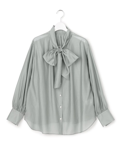 23区(ニジュウサンク)の「ナチュラルシアーオーガンジー ボウタイ ブラウス(シャツ/ブラウス・レディース・スカイブルー系/ブラック系/アイボリー系・38/40)」の7枚目の写真