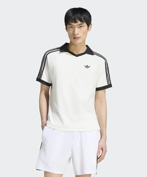 adidas(アディダス)の「テリー ポロシャツ / アディダスオリジナルス adidas Originals(ポロシャツ・メンズ・ホワイト・MEDIUM/SMALL/X-LARGE/X-SMALL/XX-SMALL/XX-LARGE/3XL/LARGE)」の3枚目の写真
