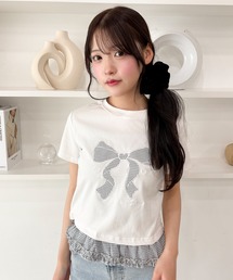 【WEGO】/フリルヘムパッチワークTシャツ