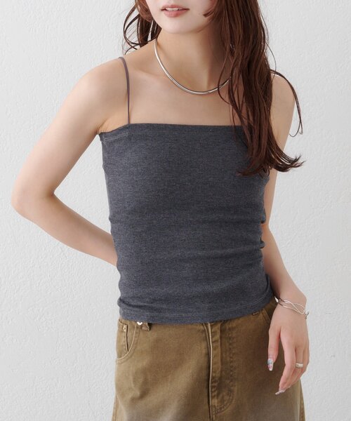 mystic（ミスティック）の「【着回し力◎】26AWパット付きキャミソール（タンクトップ・レディース・チャコールグレー/オフホワイト/ブラック・FREE）」の19枚目の写真