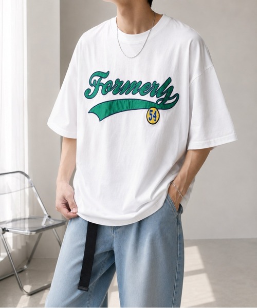 Bling Leads(ブリングリーズ)の「【Bls】 【ZM】【Bling Leads】オーバーサイズ ワッペン刺繍TEE(Tシャツ/カットソー・メンズ・ブルー系その他2/スミクロ/ダークグリーン/ホワイト系その他/ホワイト/ブルー系その他・LARGE/MEDIUM)」の11枚目の写真