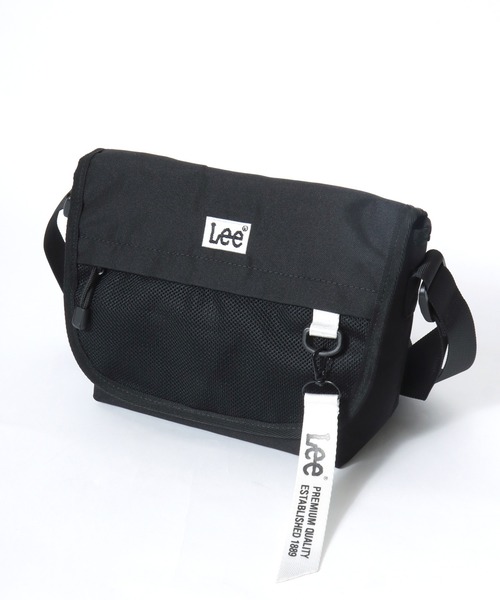 Lee（リー）の「Lee/リー 撥水 ロゴ ワンポイント刺繍 テープチャーム付き フラップショルダーバッグ/レディース メンズ（ショルダーバッグ・レディース・ブラック×ホワイト/ブラック×ブラック/ブラック×グリーン/ブラック×パープル/ブラック×ピンク・FREE）」の13枚目の写真