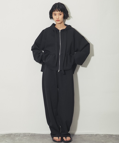 ANOTHER S(アナザーエス)の「「セットアップ対応」ポンチ立体カーブパンツ(その他パンツ・レディース・グレー/ブラック・FREE)」の9枚目の写真