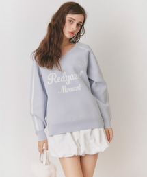 ロゴメッシュニット×バルーンショートパンツセットアップ