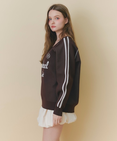 REDYAZEL(レディアゼル)の「ロゴメッシュニット×バルーンショートパンツセットアップ(セットアップ・レディース・ライトグレー/ネイビー/ブラウン・FREE)」の20枚目の写真