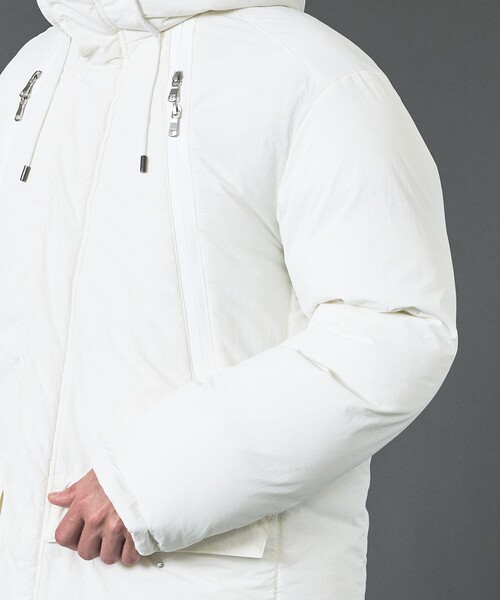 5351 POUR LES HOMMES(ゴーサンゴーイチプールオム)の「リバーシブル セミロング パデッドフーディー(ダウンジャケット/コート・メンズ・ブラック/ホワイト・50/44/46/48)」の16枚目の写真