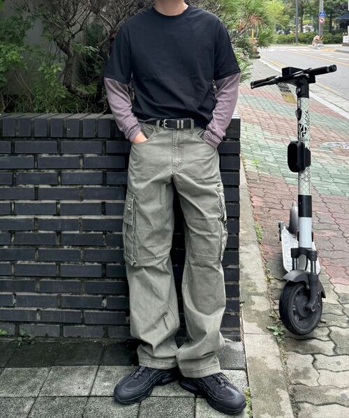 XTONZ(エクストーンズ)の「XP344 スタックルーズフィットウォッシングコットンカーゴパンツ (カーキ)(その他パンツ・レディース・その他・LARGE/SMALL/MEDIUM)」の15枚目の写真
