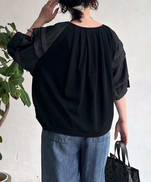 un dix cors（アンディコール）の「デニム×カットソー切り替えプルオーバー（Tシャツ/カットソー・レディース・モカ/ブラック/ネイビー・FREE）」の20枚目の写真