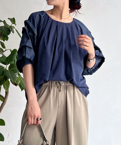 un dix cors（アンディコール）の「デニム×カットソー切り替えプルオーバー（Tシャツ/カットソー・レディース・モカ/ブラック/ネイビー・FREE）」の9枚目の写真