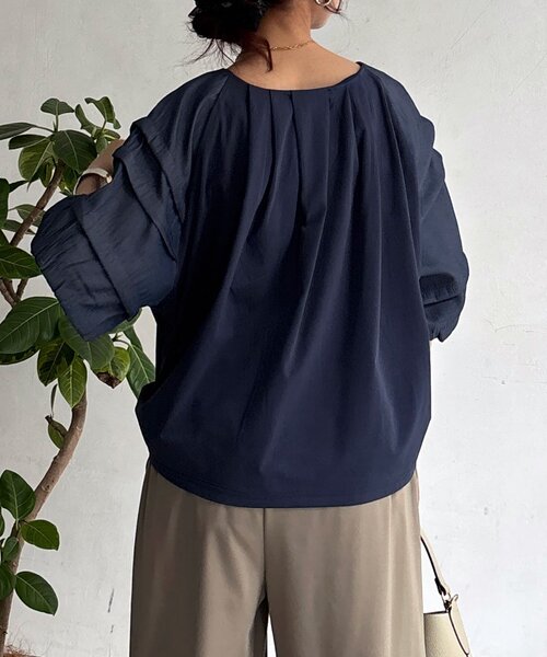 un dix cors（アンディコール）の「デニム×カットソー切り替えプルオーバー（Tシャツ/カットソー・レディース・モカ/ブラック/ネイビー・FREE）」の10枚目の写真