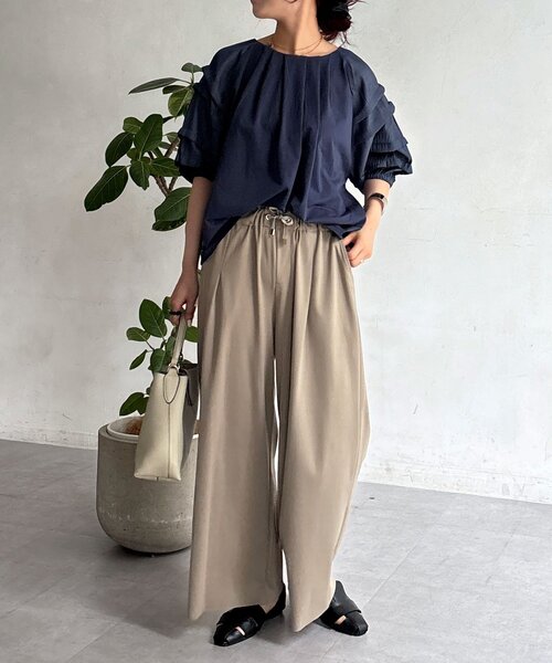 un dix cors（アンディコール）の「デニム×カットソー切り替えプルオーバー（Tシャツ/カットソー・レディース・モカ/ブラック/ネイビー・FREE）」の11枚目の写真