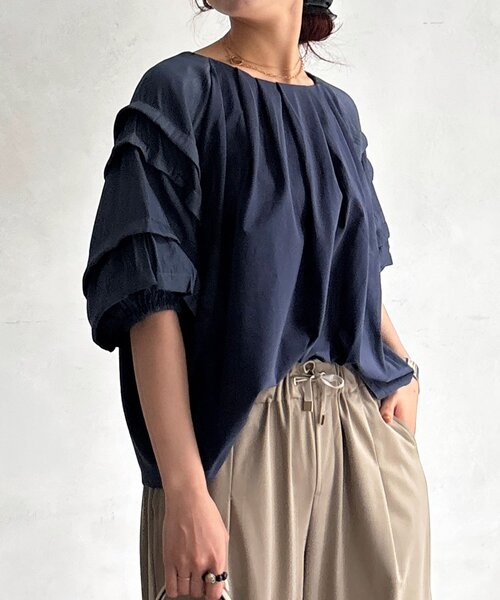 un dix cors（アンディコール）の「デニム×カットソー切り替えプルオーバー（Tシャツ/カットソー・レディース・モカ/ブラック/ネイビー・FREE）」の12枚目の写真