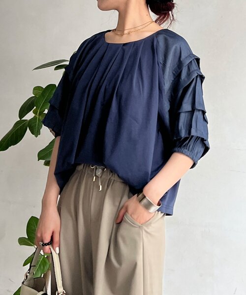 un dix cors（アンディコール）の「デニム×カットソー切り替えプルオーバー（Tシャツ/カットソー・レディース・モカ/ブラック/ネイビー・FREE）」の15枚目の写真