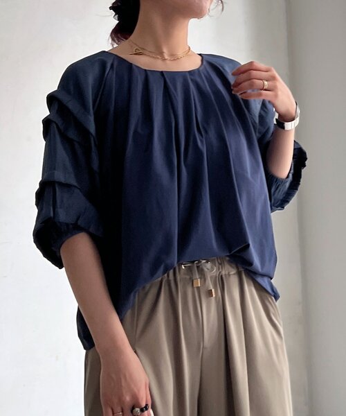 un dix cors（アンディコール）の「デニム×カットソー切り替えプルオーバー（Tシャツ/カットソー・レディース・モカ/ブラック/ネイビー・FREE）」の17枚目の写真