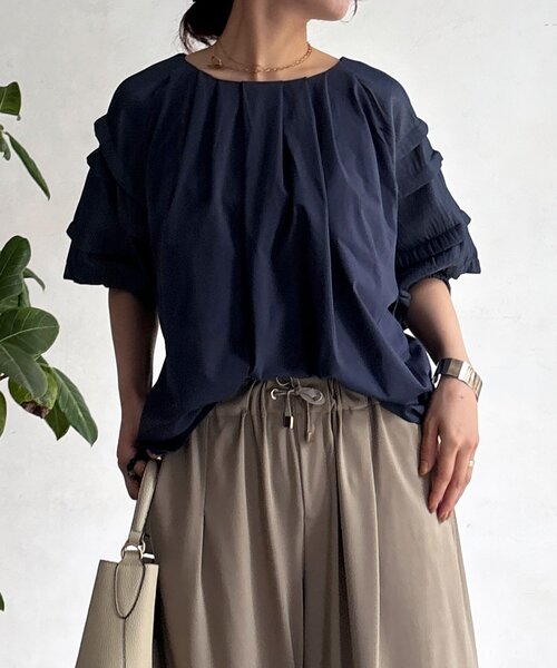 un dix cors（アンディコール）の「デニム×カットソー切り替えプルオーバー（Tシャツ/カットソー・レディース・モカ/ブラック/ネイビー・FREE）」の18枚目の写真