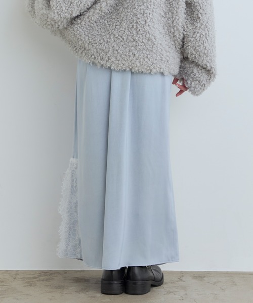 Tiny EDEN(タイニーエデン)の「【中野恵那 着用】サイドスリットサテンスカート(スカート・レディース・ドット/サックスブルー・FREE)」の21枚目の写真