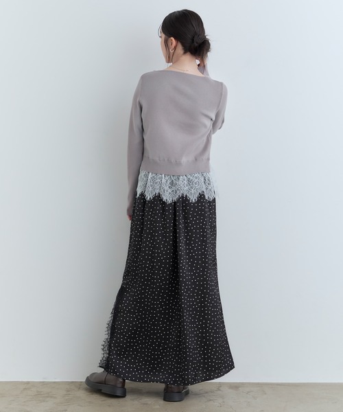 Tiny EDEN(タイニーエデン)の「【中野恵那 着用】サイドスリットサテンスカート(スカート・レディース・ドット/サックスブルー・FREE)」の13枚目の写真