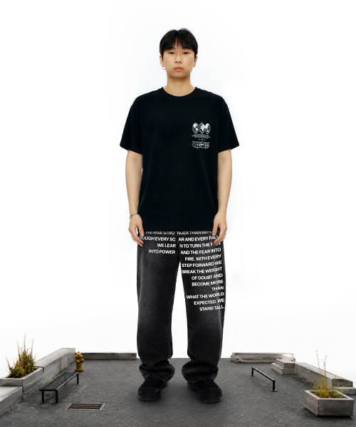 LAUGHER(ラファー)の「レタリングデニムパンツ - ブラック(デニムパンツ・レディース・その他・28/30/32)」の4枚目の写真