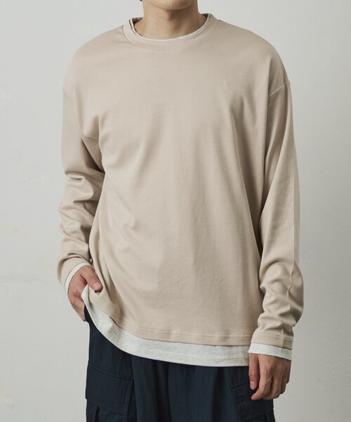 COLONY 2139(コロニートゥーワンスリーナイン)の「レイヤードロンT(Tシャツ/カットソー・メンズ・グレイッシュベージュ/ブラック/ホワイト・LARGE/MEDIUM)」の20枚目の写真