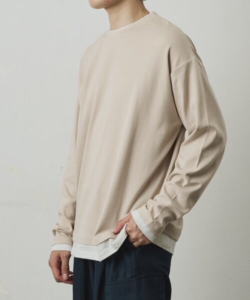 COLONY 2139(コロニートゥーワンスリーナイン)の「レイヤードロンT(Tシャツ/カットソー・メンズ・グレイッシュベージュ/ブラック/ホワイト・LARGE/MEDIUM)」の21枚目の写真