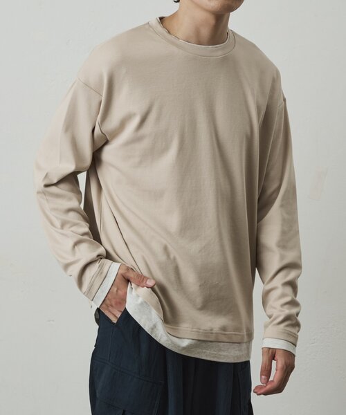 COLONY 2139(コロニートゥーワンスリーナイン)の「レイヤードロンT(Tシャツ/カットソー・メンズ・グレイッシュベージュ/ブラック/ホワイト・LARGE/MEDIUM)」の11枚目の写真