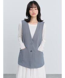 【イージーケア、マシンウォッシャブル】ジレ