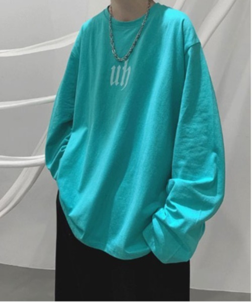 DOUBLE STEAL(ダブルスティール)の「DSフロントロゴロングスリーブTシャツ(Tシャツ/カットソー・メンズ・ブルー/グリーン/チャコール/ブラック/ホワイト・SMALL/X-LARGE/LARGE/MEDIUM)」の4枚目の写真