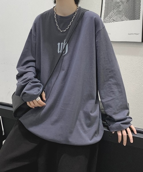 DOUBLE STEAL(ダブルスティール)の「DSフロントロゴロングスリーブTシャツ(Tシャツ/カットソー・メンズ・ブルー/グリーン/チャコール/ブラック/ホワイト・SMALL/X-LARGE/LARGE/MEDIUM)」の3枚目の写真