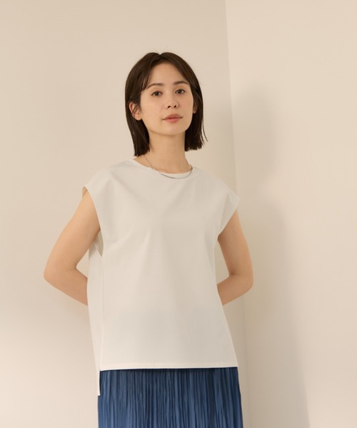 ketty(ケティ)の「【超快適機能】ノースリーブTブラウス(Tシャツ/カットソー・レディース・オフホワイト/ライトグレー・M)」の1枚目の写真