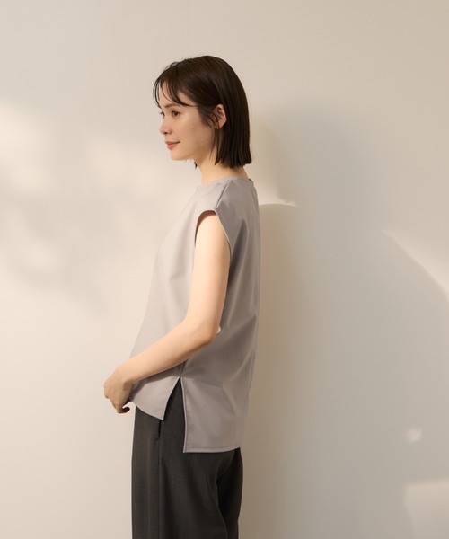 ketty(ケティ)の「【超快適機能】ノースリーブTブラウス(Tシャツ/カットソー・レディース・オフホワイト/ライトグレー・M)」の14枚目の写真