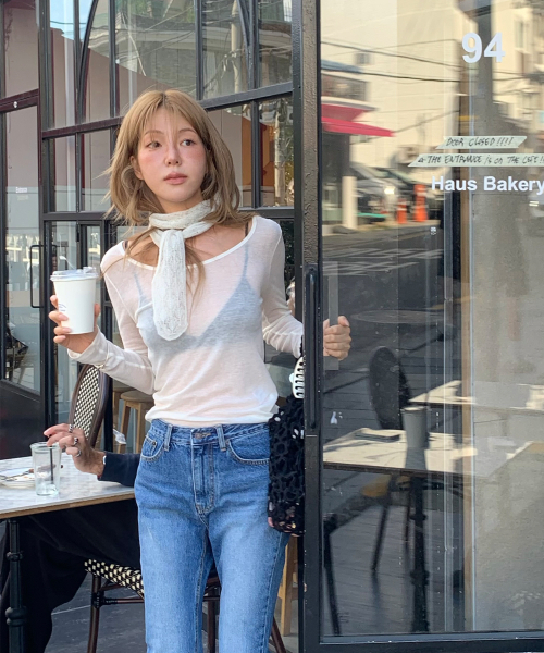 108POUND（108パウンド）の「Mist U-Neck Tee_Ivory（Tシャツ/カットソー・レディース・その他・FREE）」の2枚目の写真