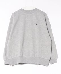 【U.S. POLO ASSN./ユーエスポロアッスン】【程よくゆとりを持たせたベーシックなシルエット】ワンポイントロゴ ダンボールスウェット ダンボールニット 軽量 ハリ感 美シルエット