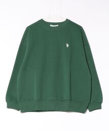 【U.S. POLO ASSN./ユーエスポロアッスン】【程よくゆとりを持たせたベーシックなシルエット】ワンポイントロゴ ダンボールスウェット ダンボールニット 軽量 ハリ感 美シルエット