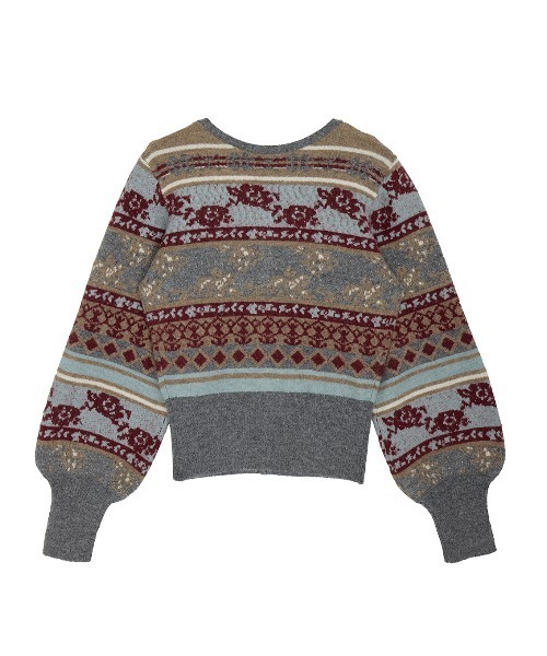 Ameri(アメリ)の「UND JACQUARD FAIR ISLE BUISTIER SET KNIT(ニット/セーター・レディース・グレー・FREE)」の10枚目の写真