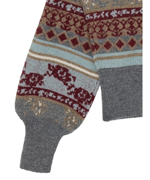 Ameri(アメリ)の「UND JACQUARD FAIR ISLE BUISTIER SET KNIT(ニット/セーター・レディース・グレー・FREE)」の2枚目の写真