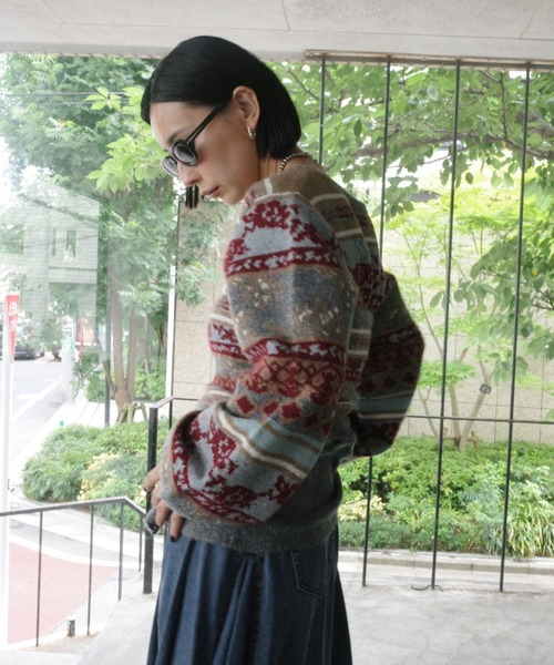 Ameri(アメリ)の「UND JACQUARD FAIR ISLE BUISTIER SET KNIT(ニット/セーター・レディース・グレー・FREE)」の19枚目の写真
