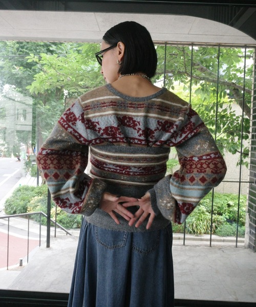 Ameri(アメリ)の「UND JACQUARD FAIR ISLE BUISTIER SET KNIT(ニット/セーター・レディース・グレー・FREE)」の20枚目の写真