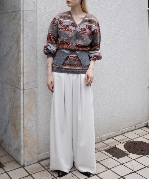 Ameri(アメリ)の「UND JACQUARD FAIR ISLE BUISTIER SET KNIT(ニット/セーター・レディース・グレー・FREE)」の22枚目の写真