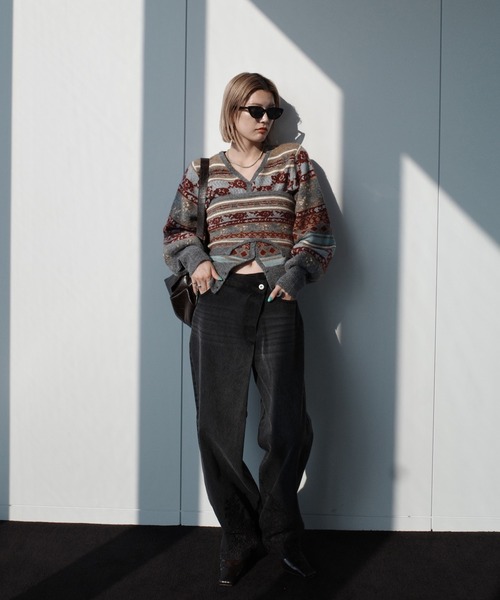 Ameri(アメリ)の「UND JACQUARD FAIR ISLE BUISTIER SET KNIT(ニット/セーター・レディース・グレー・FREE)」の15枚目の写真