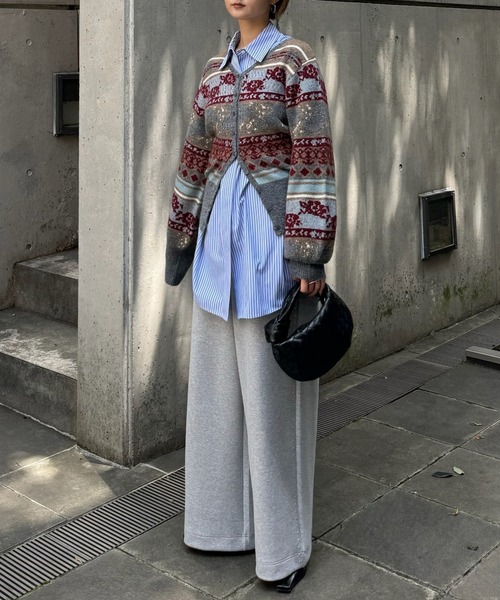 Ameri(アメリ)の「UND JACQUARD FAIR ISLE BUISTIER SET KNIT(ニット/セーター・レディース・グレー・FREE)」の17枚目の写真