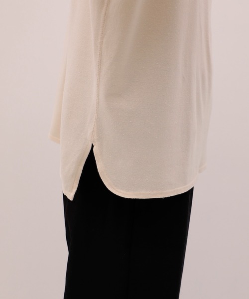 THE TOKYO(ザトウキョウ)の「【SILKα/シルクアルファ】SILK α Henry Neck L/S Tee(Tシャツ/カットソー・メンズ・ブラック/アイボリー・48/46)」の8枚目の写真