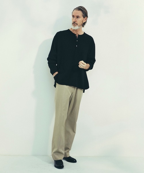 THE TOKYO(ザトウキョウ)の「【SILKα/シルクアルファ】SILK α Henry Neck L/S Tee(Tシャツ/カットソー・メンズ・ブラック/アイボリー・48/46)」の10枚目の写真