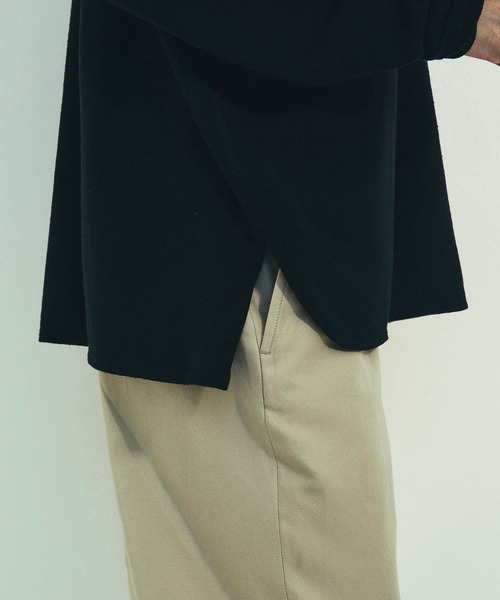 THE TOKYO(ザトウキョウ)の「【SILKα/シルクアルファ】SILK α Henry Neck L/S Tee(Tシャツ/カットソー・メンズ・ブラック/アイボリー・48/46)」の15枚目の写真