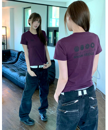 NAME CARD S/S TEE(PLUM)
