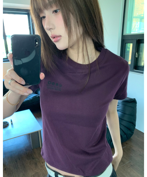 HAVISM（ヘビズム）の「NAME CARD S/S TEE(PLUM)（Tシャツ/カットソー・レディース・その他・LARGE/SMALL）」の2枚目の写真