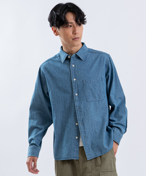 Universal Style Wear(ユニバーサルスタイルウェア)の「6ozデニムシャツ(シャツ/ブラウス・メンズ・ブルー系/ネイビー/ブルー・LARGE/MEDIUM/X-LARGE)」の2枚目の写真