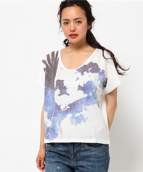 チャイハネ（チャイハネ）の「【チャイハネ】動物シルエット ショート丈Ｔシャツ（Tシャツ/カットソー・レディース・グレー/ナチュラル/ホワイト/ホワイト系その他・FREE）」の16枚目の写真