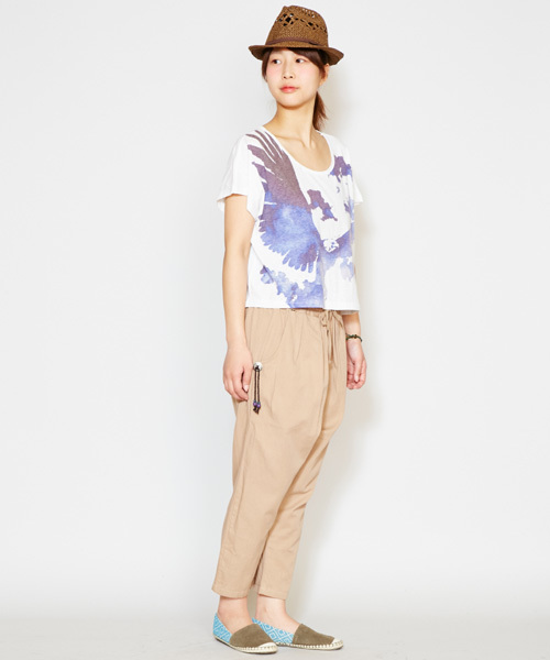 チャイハネ（チャイハネ）の「【チャイハネ】動物シルエット ショート丈Ｔシャツ（Tシャツ/カットソー・レディース・グレー/ナチュラル/ホワイト/ホワイト系その他・FREE）」の6枚目の写真