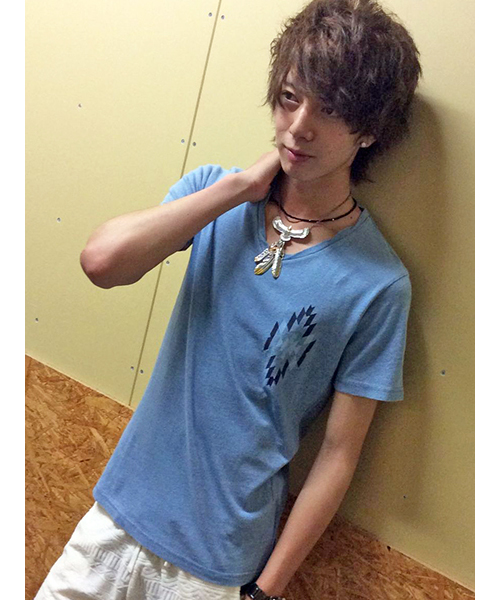 VENCEEXCHANGE（ヴァンスエクスチェンジ）の「インディゴプリント半袖T          （Tシャツ/カットソー・メンズ・ネイビー/グレー/ブルー・SMALL/LARGE/MEDIUM）」の3枚目の写真